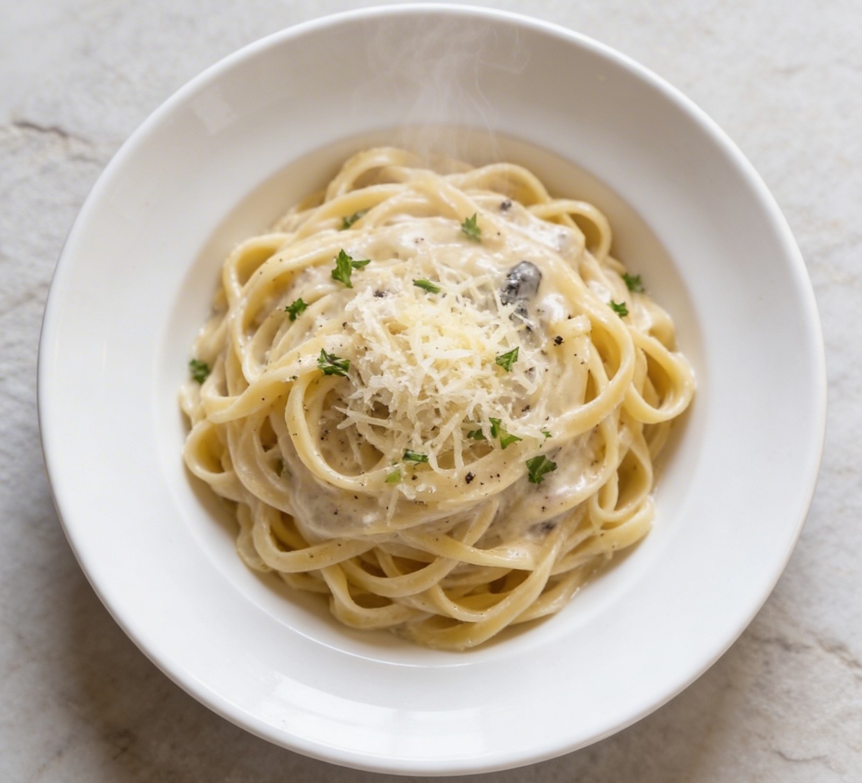 Espirales con salsa alfredo