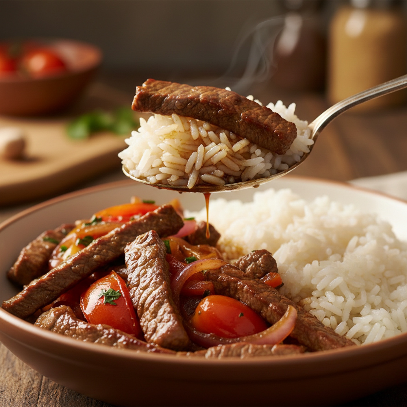 Arroz Filete Saltado